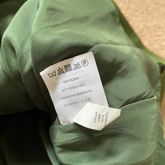 J.Crew Sleeveless Pleated Linen Dress Olive Green Size 00 Lined Knee Length Midi - Picture 13 of 14